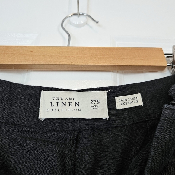 A&F Abercrombie & Fitch Linen Trouser Ultra High Wide Leg Pant 27S Short - Picture 5 of 6